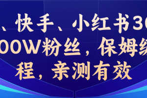 (6647期)教你一招,抖音、快手、小红书30S突破100W粉丝,保姆级教程,亲测有效