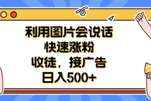 (6513期)利用会说话的图片快速涨粉,收徒,接广告日入500+