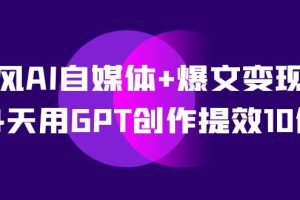 （7520期）台风AI自媒体+爆文变现营，14天用GPT创作提效10倍（12节课）