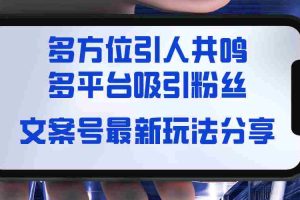 （8666期）文案号最新玩法分享，视觉＋听觉＋感觉，多方位引人共鸣，多平台疯狂吸粉