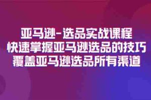 （11620期）亚马逊-选品实战课程，快速掌握亚马逊选品的技巧，覆盖亚马逊选品所有渠道