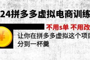 （11525期）2024拼多多虚拟电商训练营 不用s单 不用改销量  在拼多多虚拟上分到一杯羹