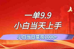 （11997期）一单9.9，一天轻松上百单，不挑人，小白当天上手，一分钟一条作品
